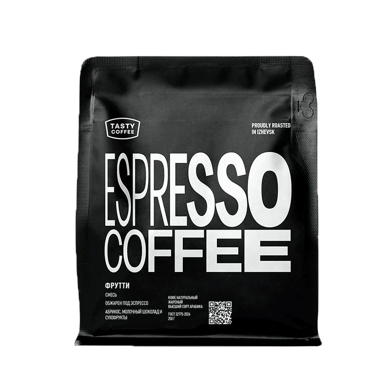 Кофе для эспрессо в зернах "Фрутти", 250г, Tasty Coffee